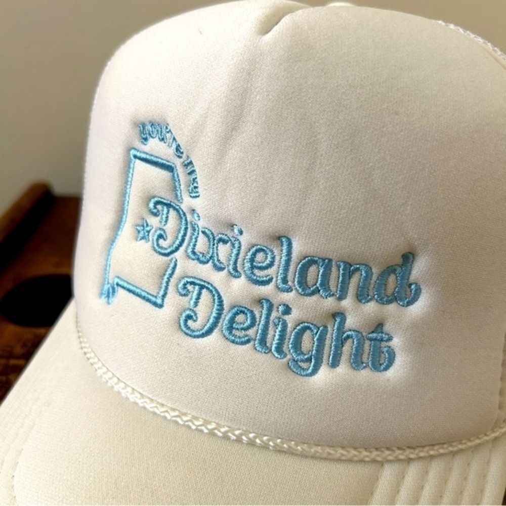 white foam trucker hat embroidered Alabama Dixieland Delight Adult Adjustable